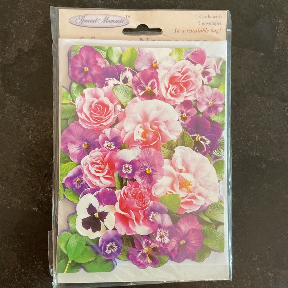 Vintage Special Moments flower bouquet shaped blank note cards - Picture 3 of 8